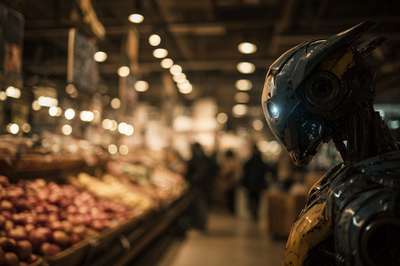 AI robot pénztáros a boltban